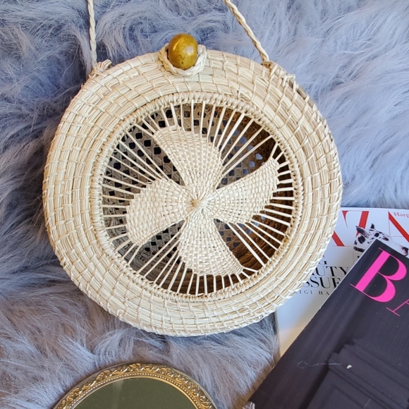 Iraca palm new summer round circle crossbody bag - Picture 7 of 7